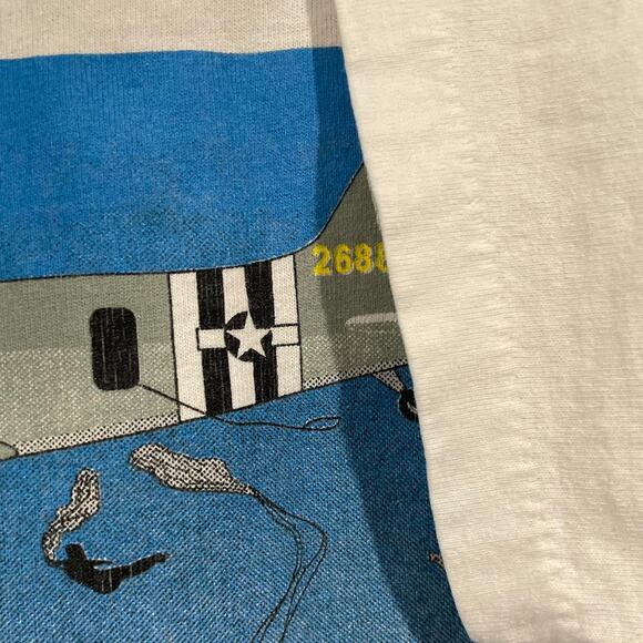 Vintage 90s 50th Anniversary D-Day Planes 1994 Single Stitch Shirt Adult Small - Picture 3 of 4